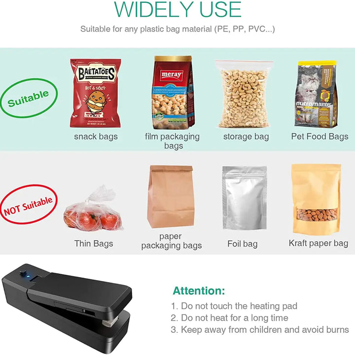 Portable Bag Vacuum Heat Sealer